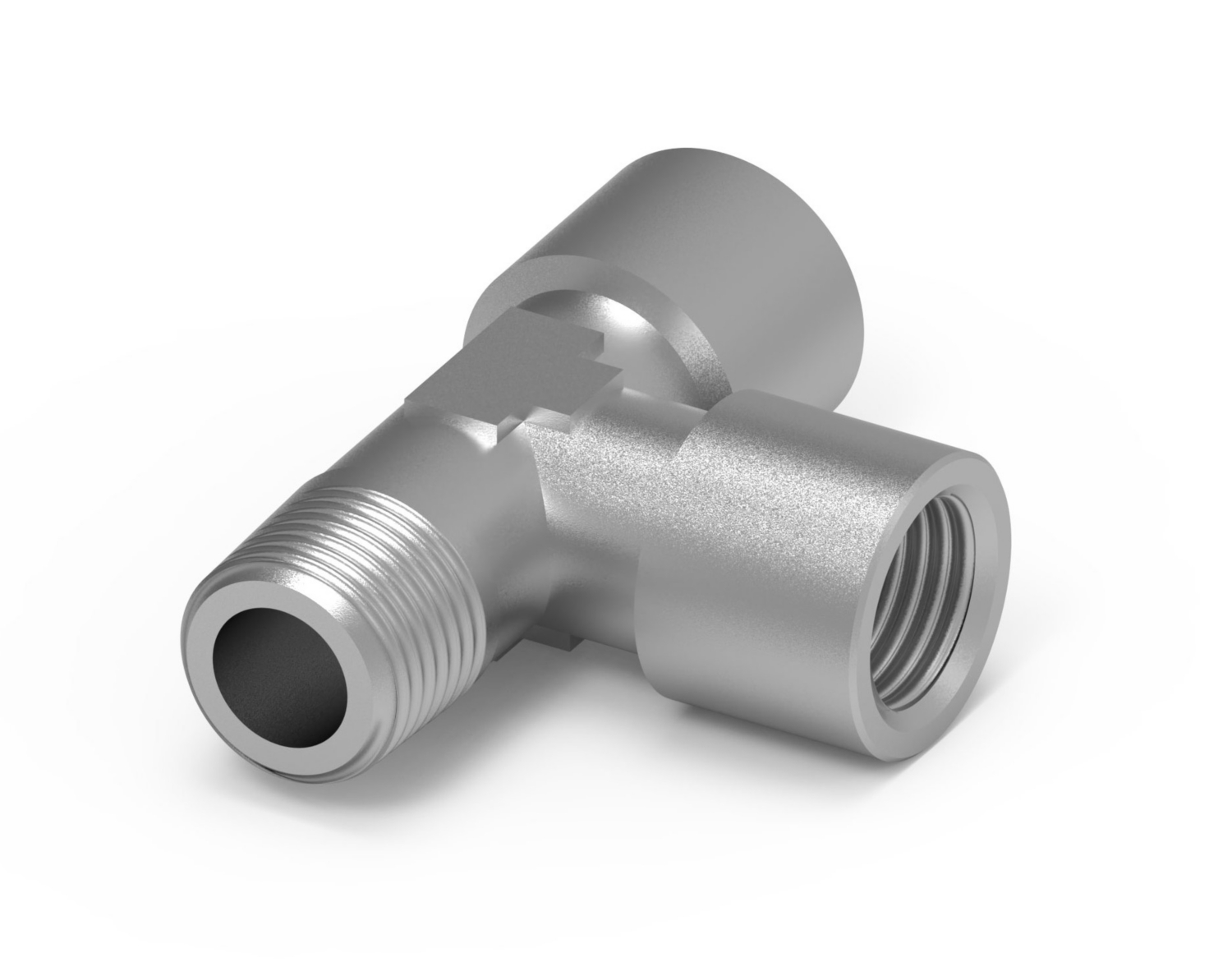 Té inégal mâle conique femelle / femelle cylindrique laiton nickelé