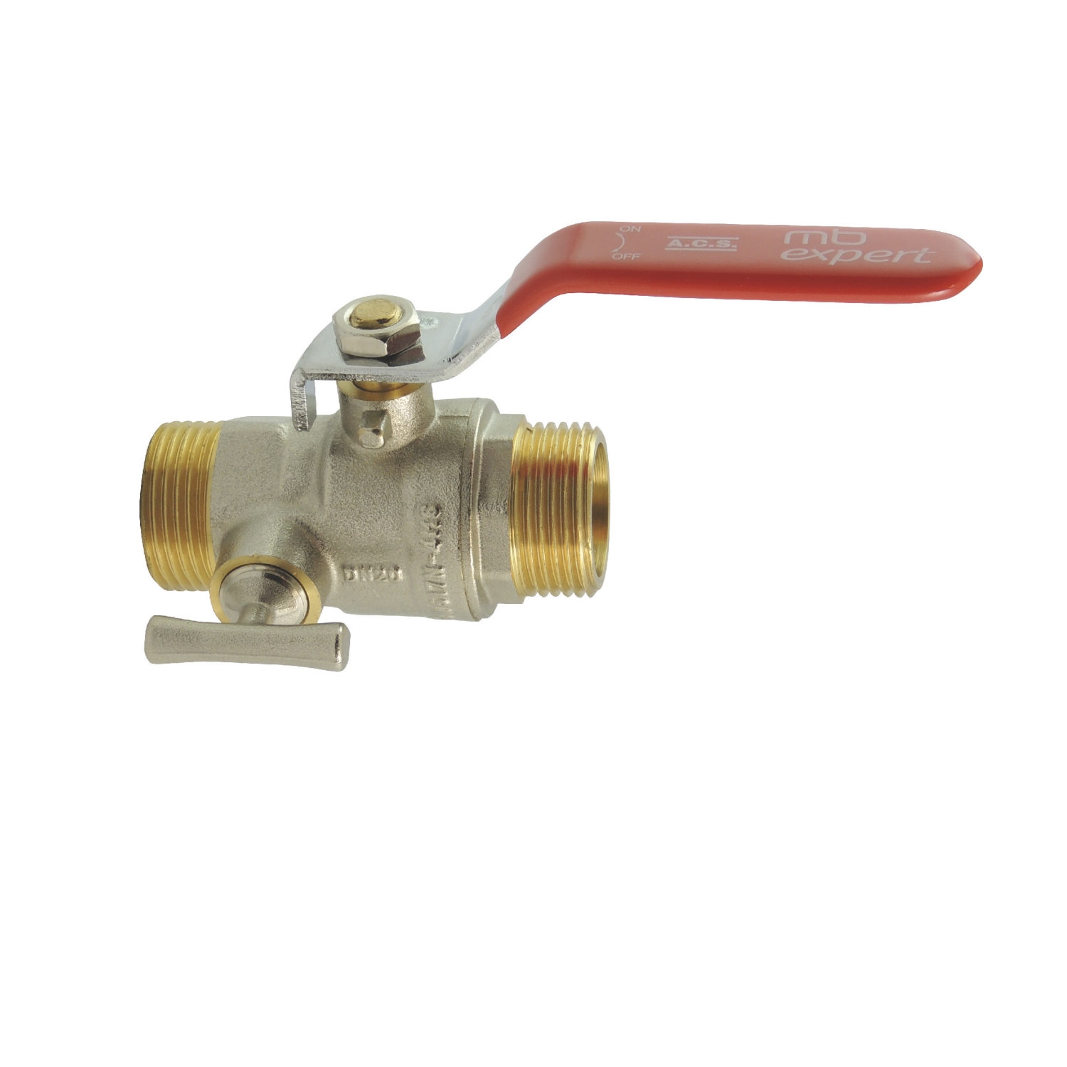 Vanne à boisseau avec purge - Poignée plate MM