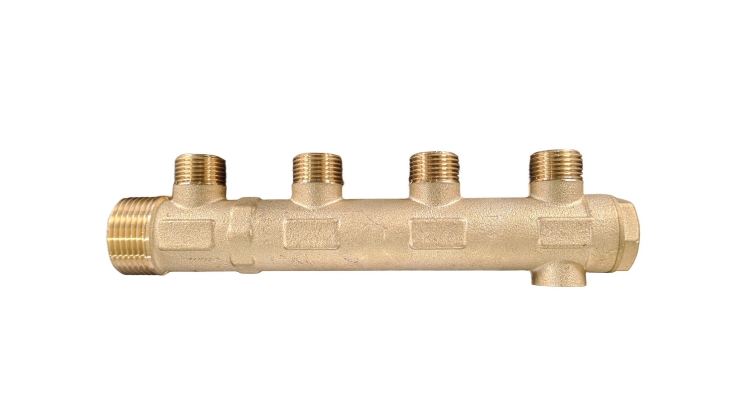 Collecteur bouché Entrée 26x34 Départs 15x21 Avec piquage - Entraxe 50 mm MB Expert