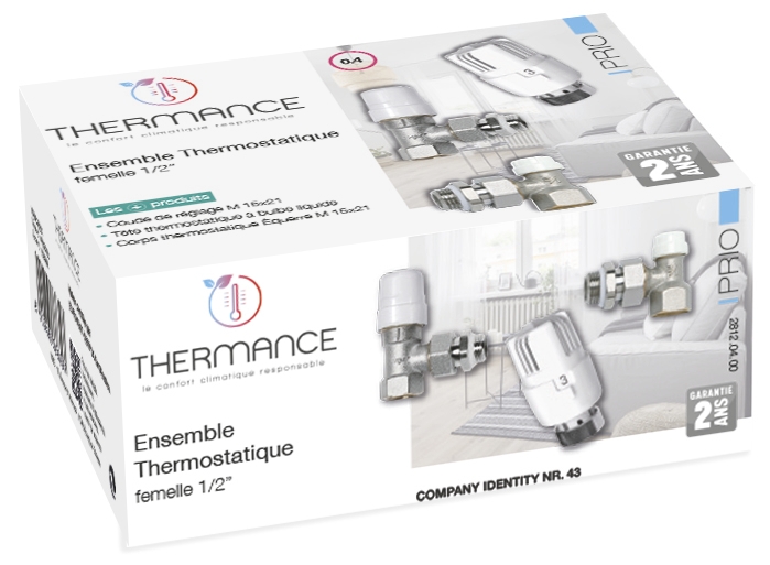  Ensemble robinetterie de radiateur thermostatique femelle 