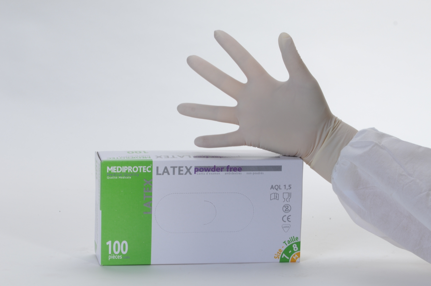 Gants latex naturel non poudrés Médiprotec