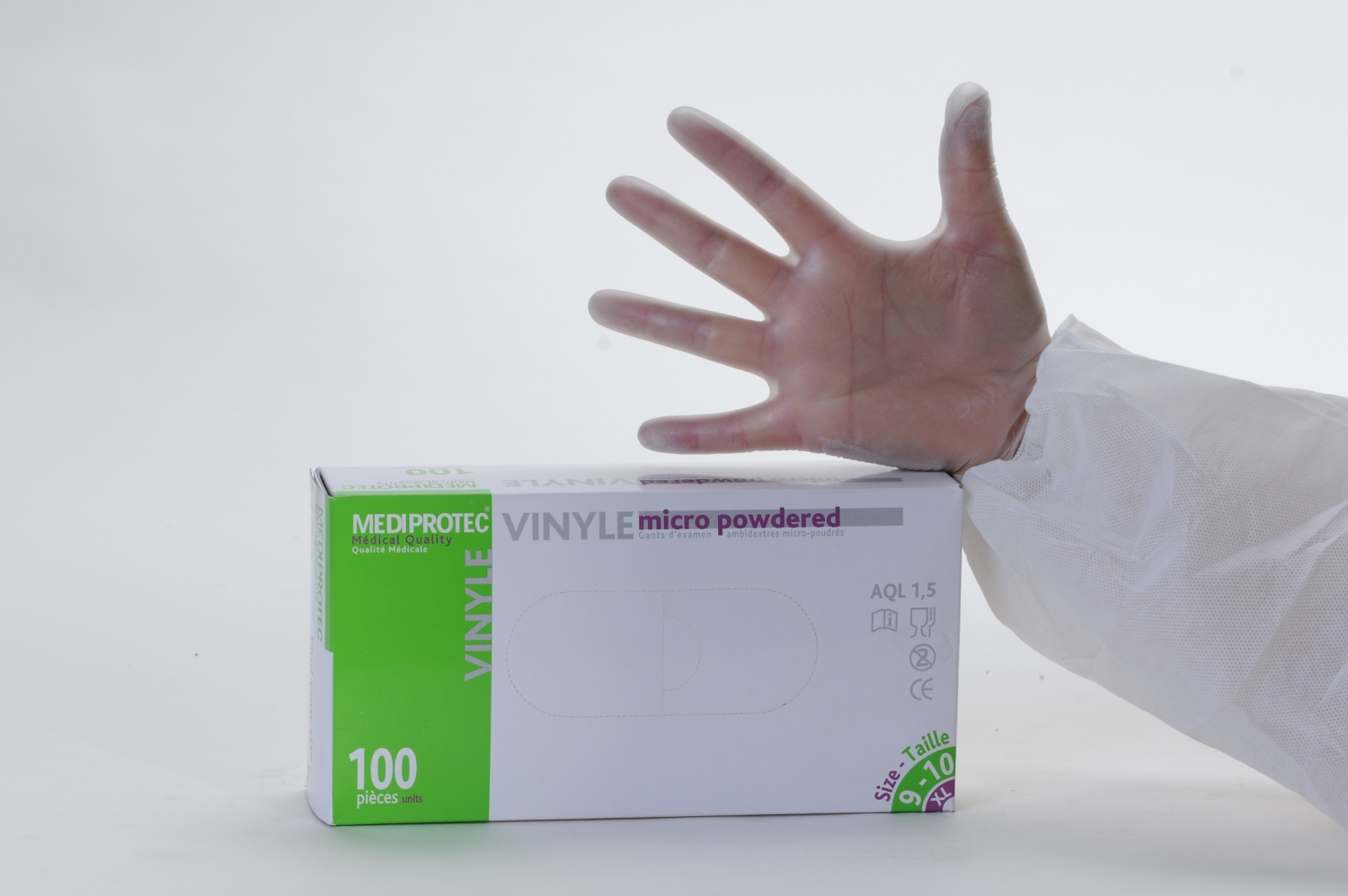 Gants vinyle micro poudrés Médiprotec