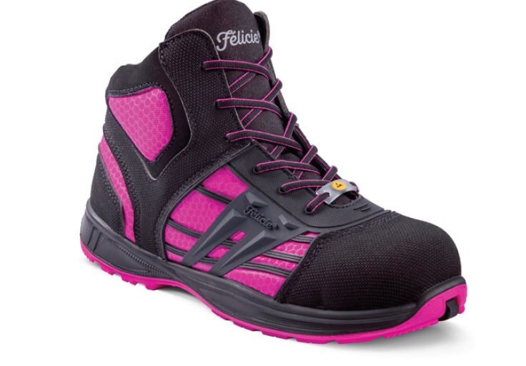 Chaussures de sécurité hautes Virginis VIHR3 femme rose/noir - S3 AN ESD SRC Gaston Mille