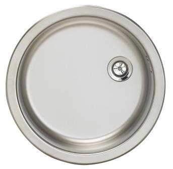 Evier Eco à encastrer - 1 cuve ronde - Inox satiné Moderna