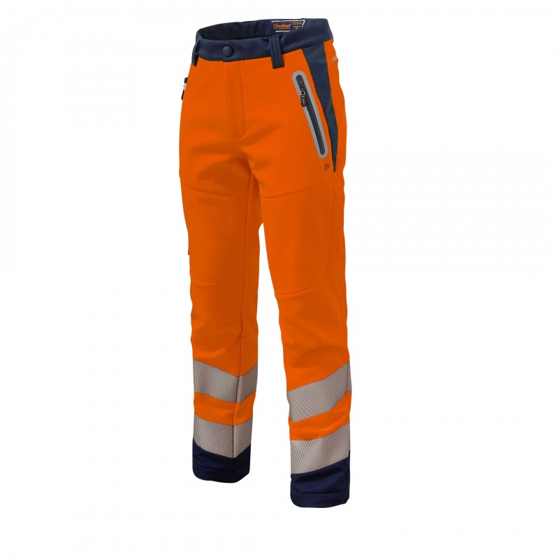 Pantalon HV Softshell polyester élasthanne mixte Luklight orange / marine Molinel