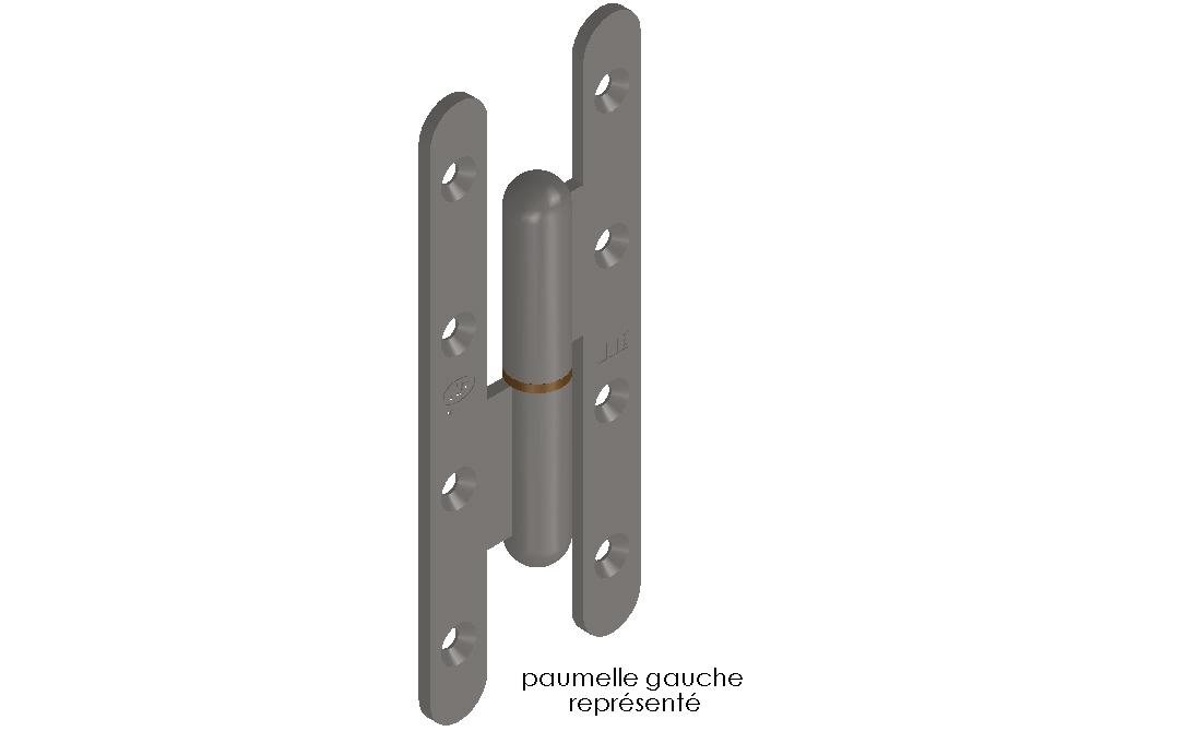 Paumelle menuiserie bois gauche 6005 Monin