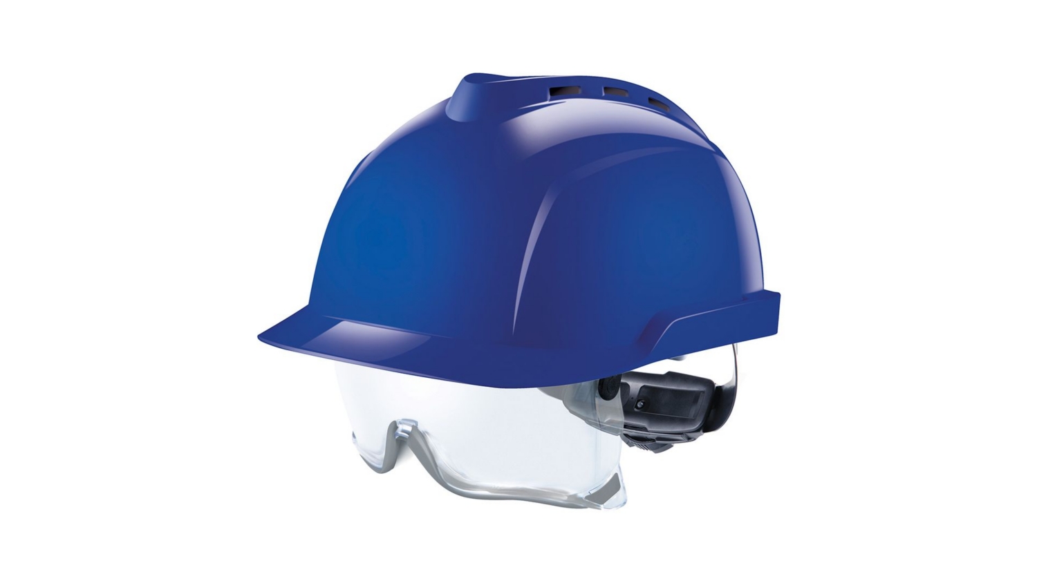 Casque de sécurité V-Gard 930 ventilé bleu avec surlunettes intégrées MSA Safety
