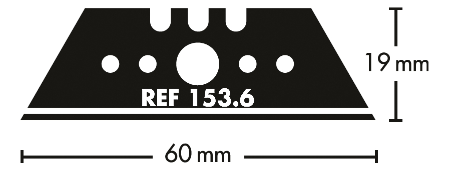  Etui de 10 lames droites pour couteau de sécurité 6 cm 