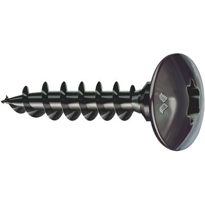 Vis bois tête penture - Empreinte Torx - Acier zingué noir Mustad