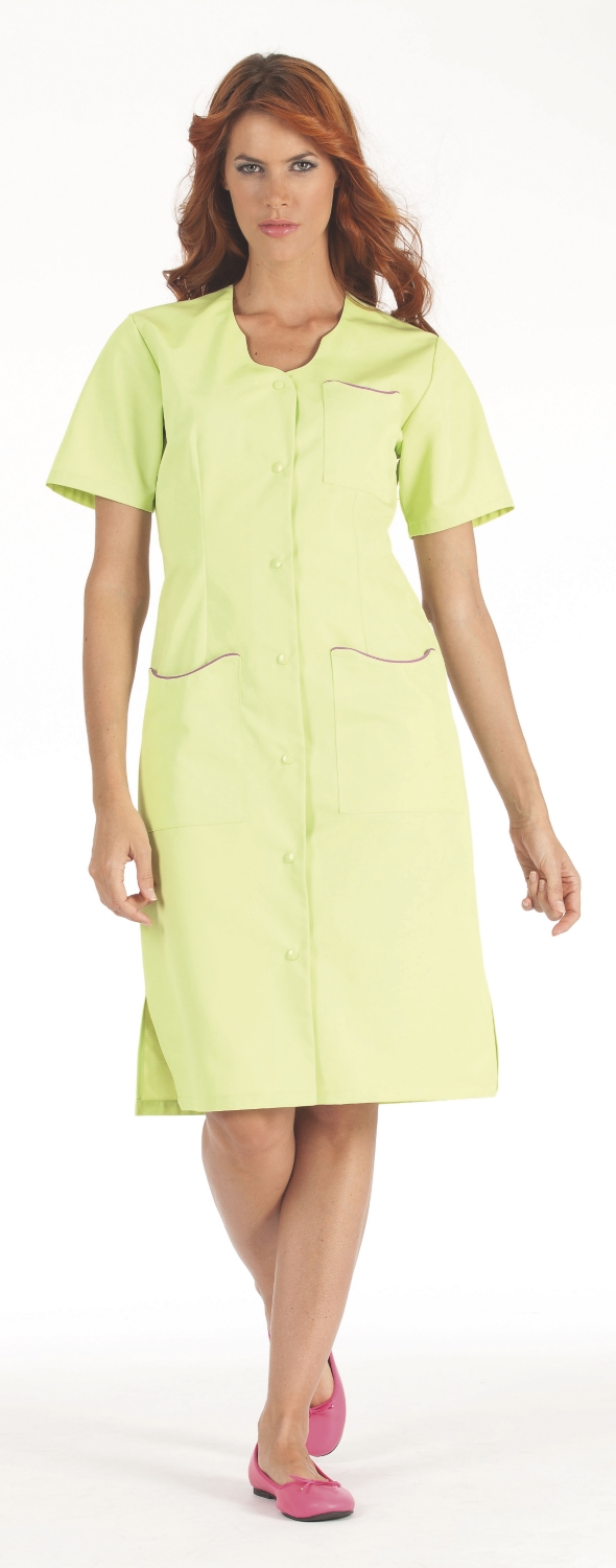  Blouse femme Laurene manches courtes - Anis / Lilas 