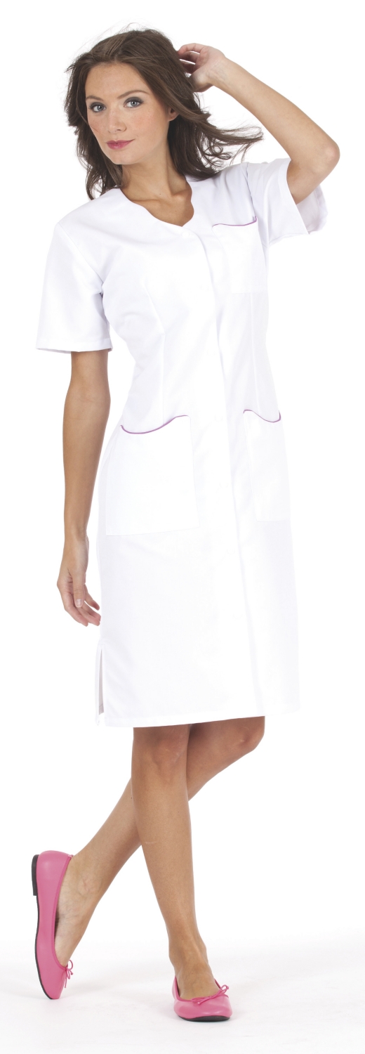Blouse femme Laurene manches courtes - Blanc / Lilas Molinel Hasson