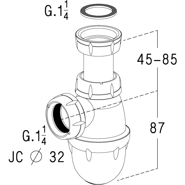 Siphon lavabo universel L211 201001 Nicoll