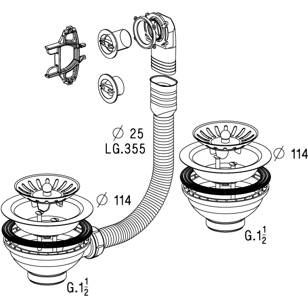 Vidage à panier Ø 114 mm 515 204168 Nicoll