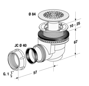 Bonde de douche Ø 60 mm 580 205001 Nicoll