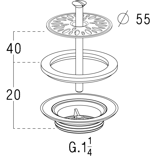 Bonde lavabo ou lave-mains à grille L2262 501026 Nicoll