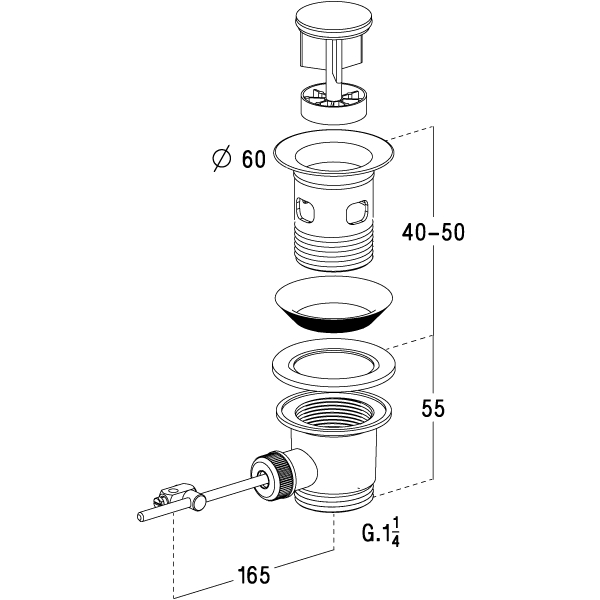 Bonde lavabo automatique L3212 501030 Nicoll