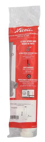 Siphon simple MAL sortie horizontale 455 mm Nicoll