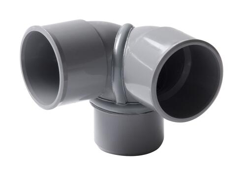 Coude 87°30 PVC double d'équerre MF Nicoll