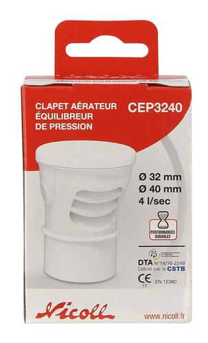 Clapet équilibreur de pression blanc Nicoll