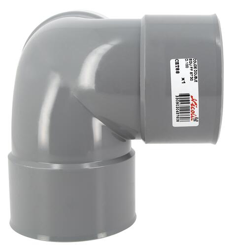 Coude 87°30 PVC double d'équerre FF Nicoll