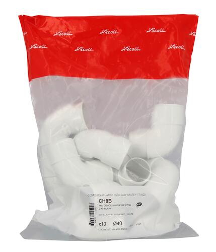 Coude 87°30 PVC MF - Blanc Nicoll