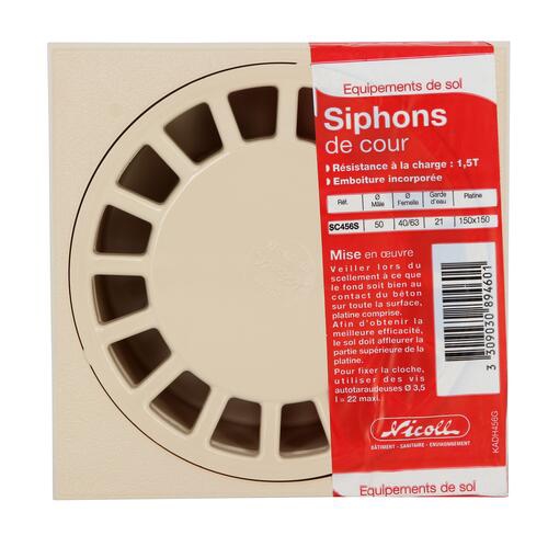 Siphon de cour avec emboîture incorporée Nicoll