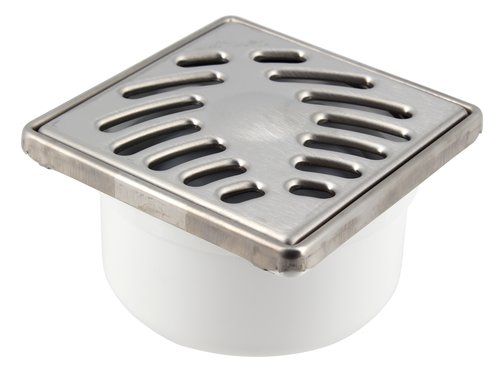 Siphonnette de sol sortie verticale avec cadre inox Nicoll