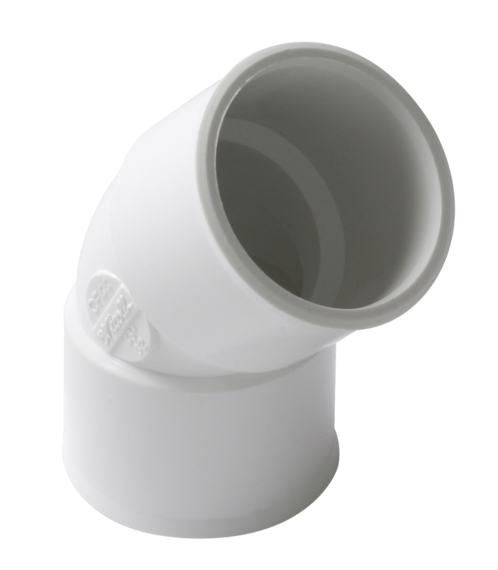  Coude 45° PVC FF - Blanc 