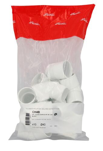 Coude 45° PVC MF - Blanc Nicoll