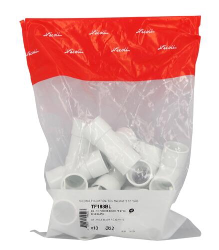 Té pied de biche à 87°30 FF - Blanc Nicoll