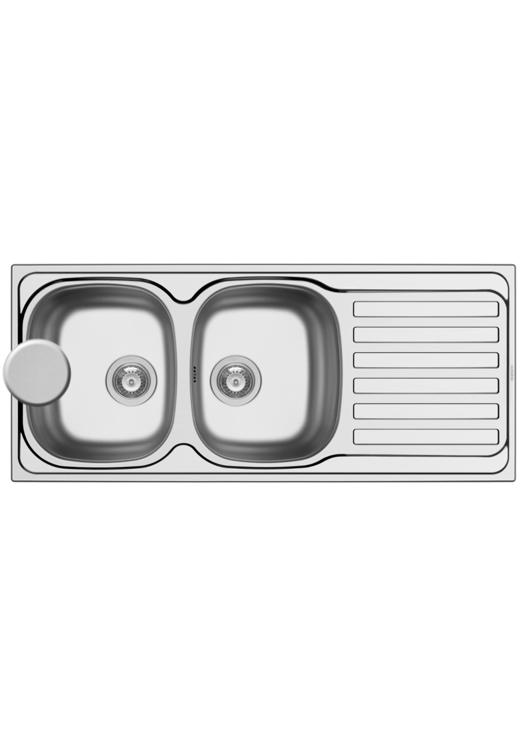 Evier Derby à encastrer - 2 cuves 1 égouttoir - Inox lisse Nord Inox Pro