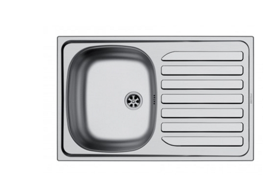 Evier E8 à encastrer - 1 cuve 1 égouttoir - Inox lisse Nord Inox Pro