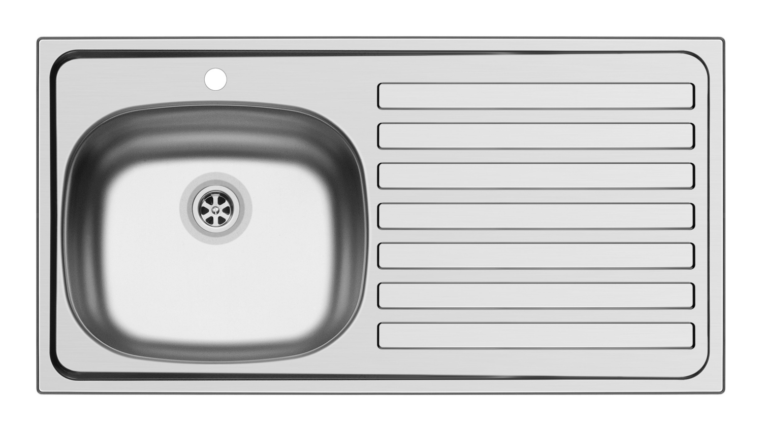 Evier PMR à encastrer - 1 cuve 1 égouttoir - Inox lisse Nord Inox Pro