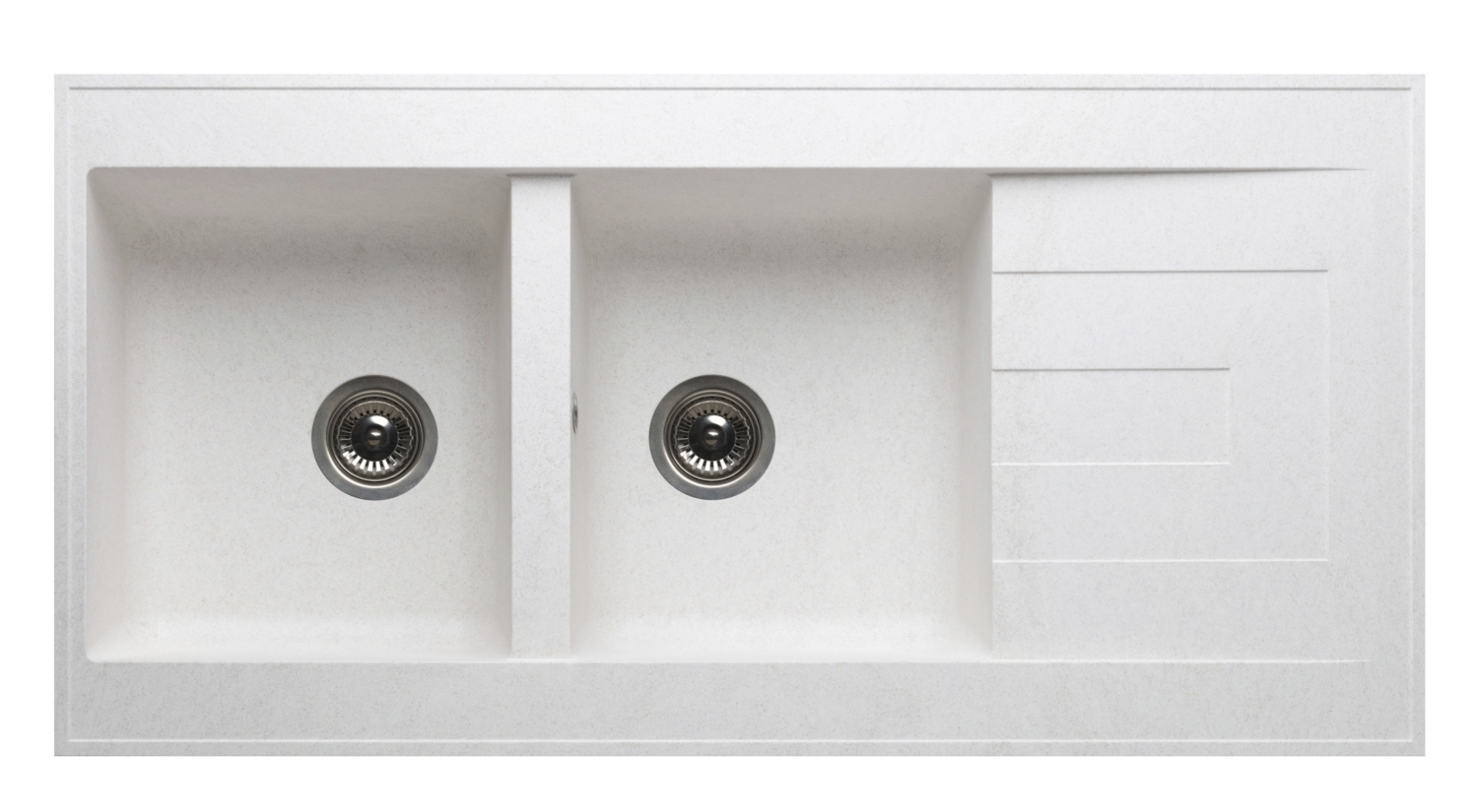 Evier Lutece à poser - 2 cuves 1 égouttoir - Avec vidage Nord Inox Pro