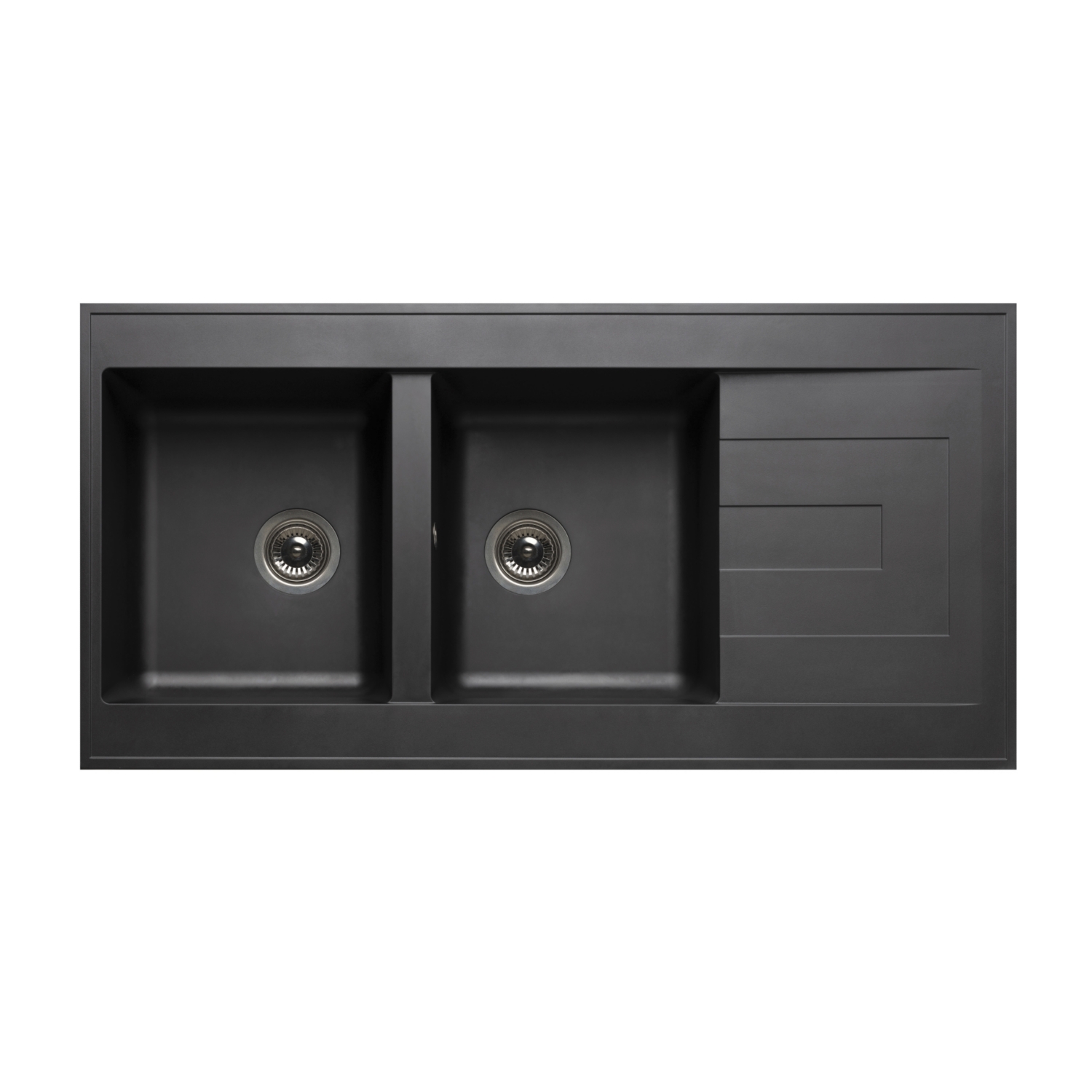 Evier Lutece à poser - 2 cuves 1 égouttoir - Avec vidage Nord Inox Pro