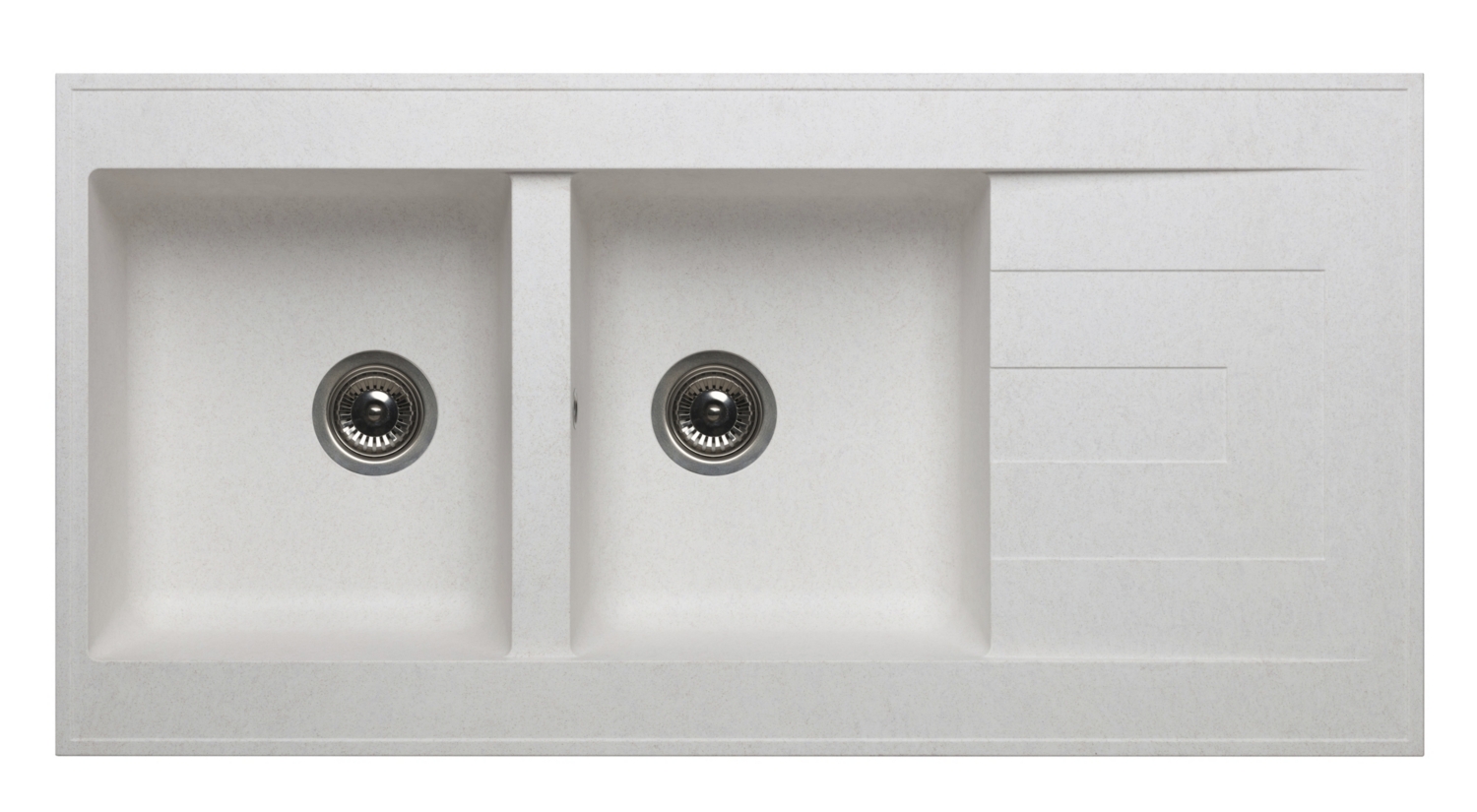 Evier Lutece à poser - 2 cuves 1 égouttoir - Avec vidage Nord Inox Pro