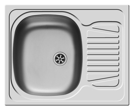 Evier Sparta à encastrer - 1 cuve 1 égouttoir - Inox lisse Nord Inox Pro