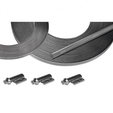 Collier à bande ajourée acier électrozingué W3 12 mm Kit+fermeture