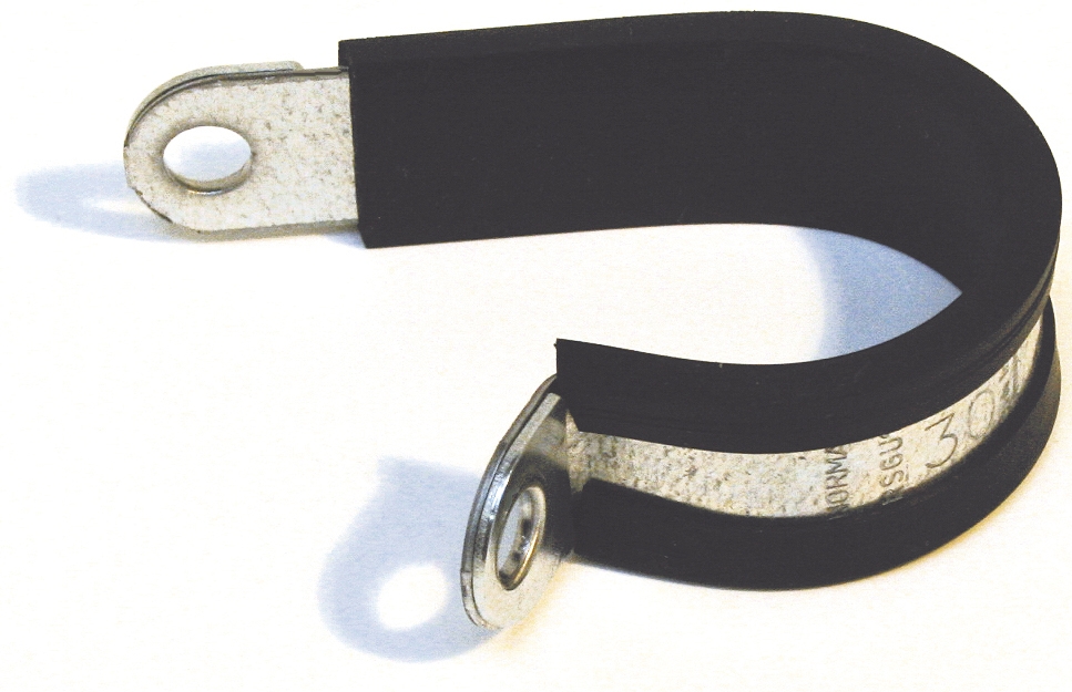 Collier de fixation acier zingué bande caoutchouc - Série RSGU 1 Norma