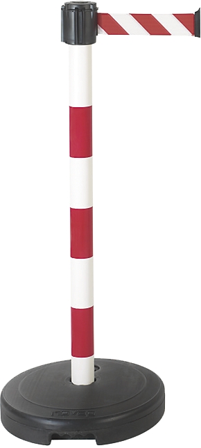 Poteau PVC avec sangle étirable rouge/blanc Novap