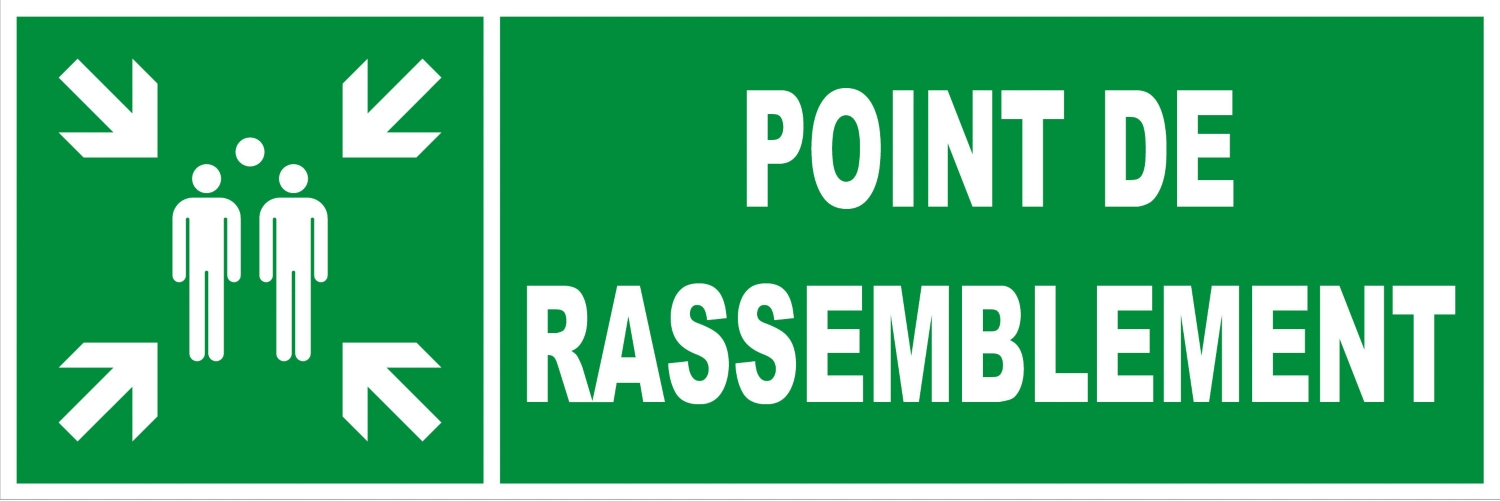 Panneau d'indication "Point de rassemblement" Novap