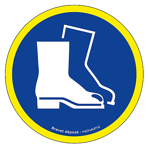 Panneau d'obligation "Obligation de porter des chaussures de sécurité" haute visibilité Novap