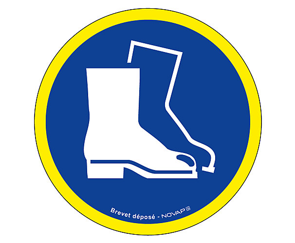 Panneau d'obligation "Obligation de porter des chaussures de sécurité" haute visibilité Novap