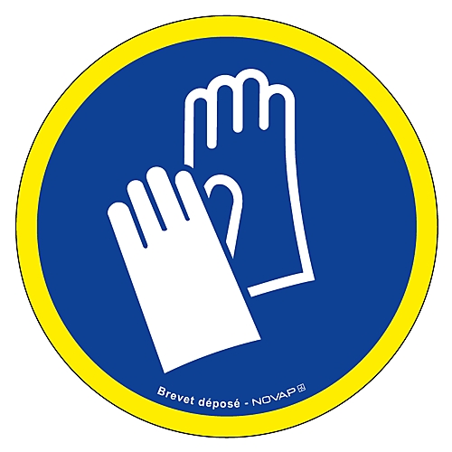 Panneau d'obligation "Protection obligatoire des mains" haute visibilité Novap