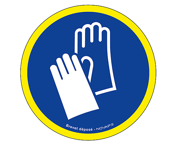 Panneau d'obligation "Protection obligatoire des mains" haute visibilité Novap