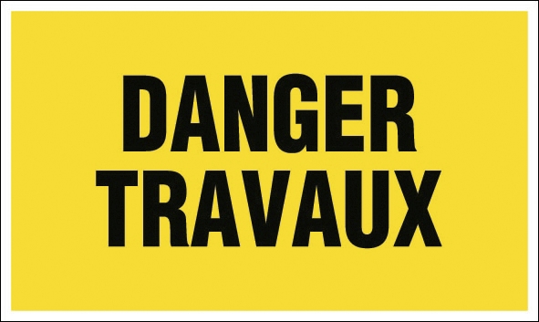 Panneau d'avertissement "Danger Travaux" Novap