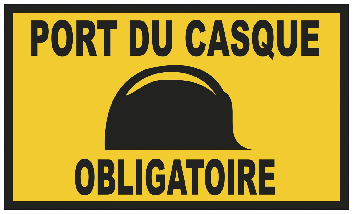 Panneau d'avertissement "Port du casque obligatoire" Novap