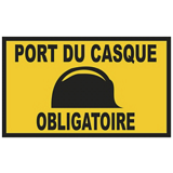  Panneau d'avertissement "Port du casque obligatoire" 
