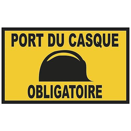 Panneau d'avertissement "Port du casque obligatoire" Novap