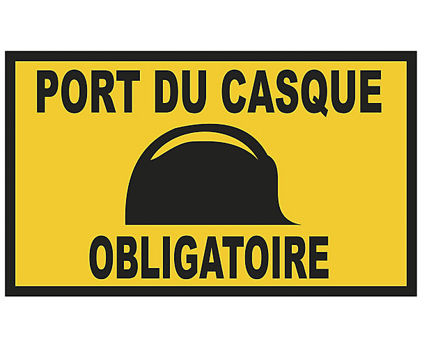 Panneau d'avertissement "Port du casque obligatoire" Novap
